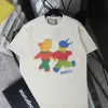 Hochwertiger Gucci-Stil mit kurzen Ärmeln und schwarzem Print