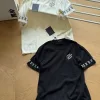 Premium Louis Vuitton Kurzarm Schwarzer Strick-Jacquard Luxus