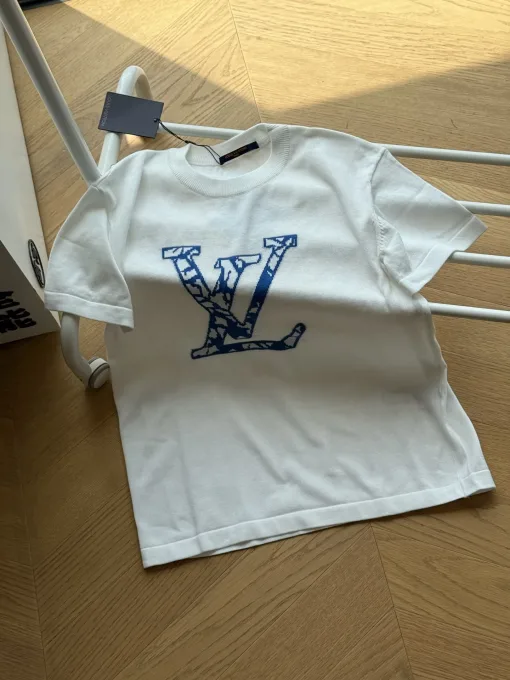 Luxuriöse Louis Vuitton Kurzarm-Stricklogo-Kollektion