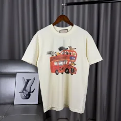 Hochwertiger Gucci Kurzarm-Baumwolldruck Luxus