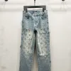 Luxus Louis Vuitton Jeans Blaues Logo Luxus