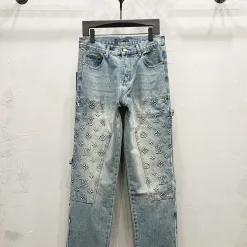 Luxus Louis Vuitton Jeans Blaues Logo Luxus