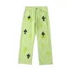 Luxus Chrome Hearts Jeans Grün Washed Style