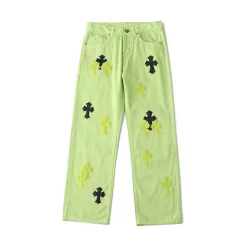 Luxus Chrome Hearts Jeans Grün Washed Style