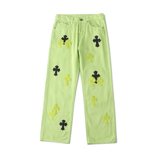 Luxus Chrome Hearts Jeans Grün Washed Style