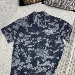 Luxus Louis Vuitton Kurzarm Denim Jacquard Luxus