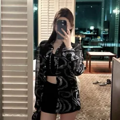 Premium Chanel Hemd Schwarz Print Kollektion