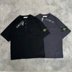 Bestseller Stone Island Kurzarm Schwarz Baumwolle Klassischer Stil