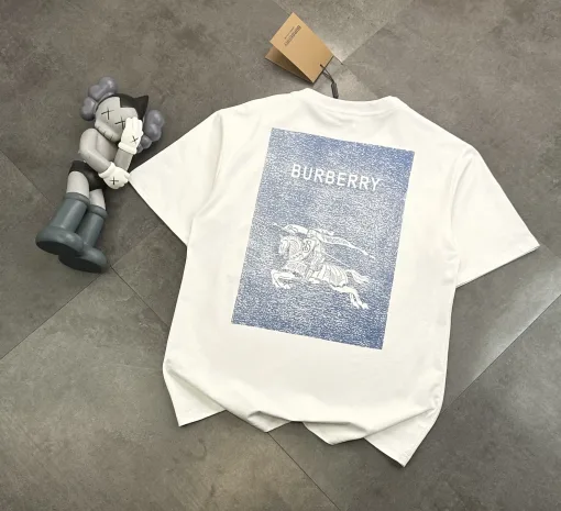Premium Qualität Burberry Kurzarm Weiß Baumwolle Klassischer Stil