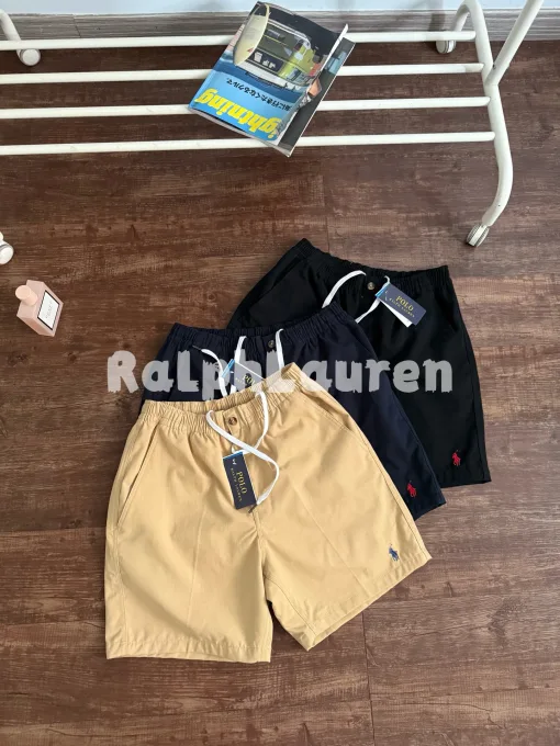 Hochwertige Ralph Lauren Shorts Schwarz Baumwolle Bestickt Luxus