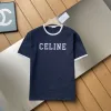 Hochwertige Celine Kurzarm Navy Stickerei Kollektion
