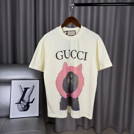 Hochwertiger Gucci-Baumwoll-Print im Kurzarmstil