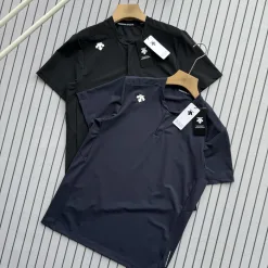 Luxury Descente Kurzarmhemden Schwarz Atmungsaktiv Luxus