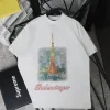 Hochwertige Balenciaga Kurzarm Weiß Print Luxus