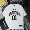 Premium Balenciaga Kurzarm Schwarz Jersey Stickerei Stil