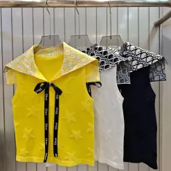 Hochwertige Dior Weste im Marineblau-Strick-Monogramm-Stil