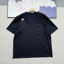 Luxus Descente Kurzarm Schwarz Seide Atmungsaktiv Stil