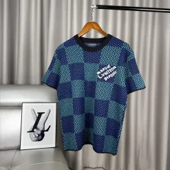 Bestseller Louis Vuitton Kurzarm-T-Shirts aus schwarzer Baumwolle mit Logo-Kollektion