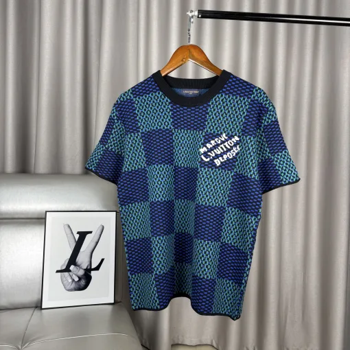 Bestseller Louis Vuitton Kurzarm-T-Shirts aus schwarzer Baumwolle mit Logo-Kollektion