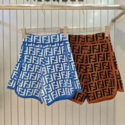Bestseller Fendi Shorts Blaue Jacquard-Strickkollektion