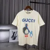 Premium Qualität Gucci Kurzarm Blau Baumwolle Druck Luxus