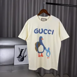 Premium Qualität Gucci Kurzarm Blau Baumwolle Druck Luxus