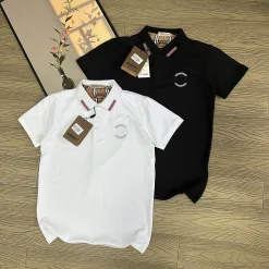 Premium Qualität Burberry Kurzarm Weiß Baumwolle Stickerei Luxus
