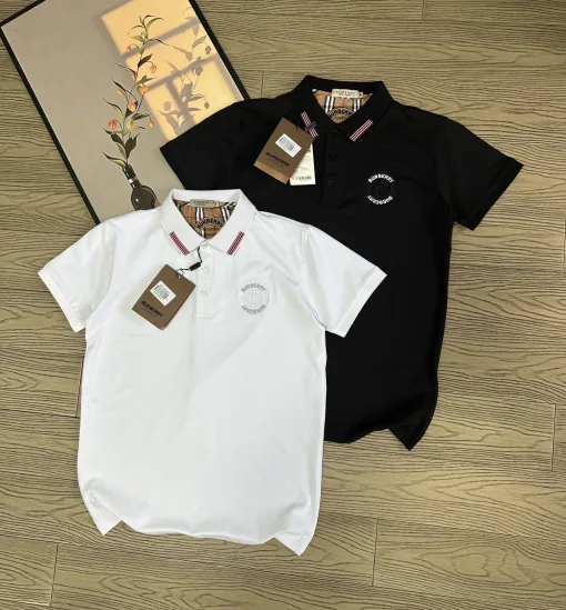 Premium Qualität Burberry Kurzarm Weiß Baumwolle Stickerei Luxus
