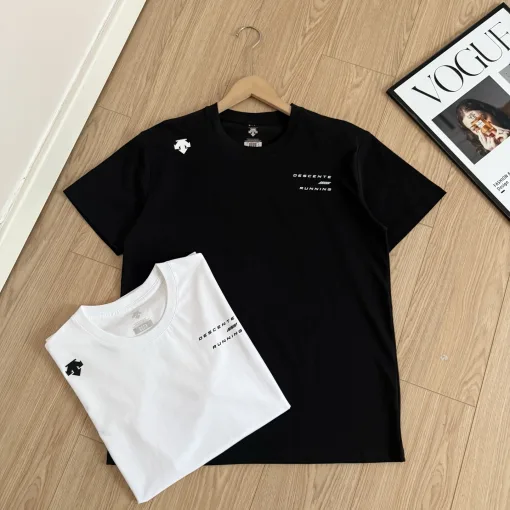 Luxus Descente Kurzarm Schwarz Atmungsaktiver Stil