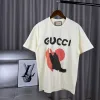 Bestseller-Kollektion mit kurzen Ärmeln und schwarzem Baumwolldruck von Gucci
