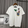 Hochwertige Louis Vuitton Kurzarm-T-Shirts im weißen Baumwoll-Jacquard-Stil