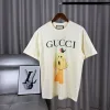 Luxuriöser Gucci-Stil mit kurzen Ärmeln und Baumwolldruck