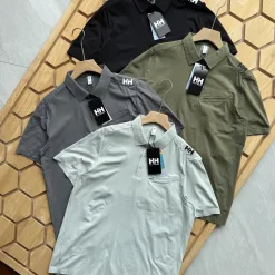 Premium Helly Hansen Kurzarm-Shirt aus schwarzem Nylon, atmungsaktiv