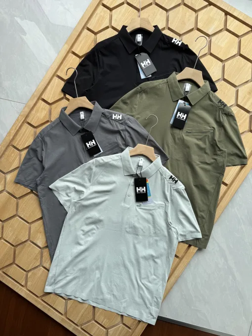 Premium Helly Hansen Kurzarm-Shirt aus schwarzem Nylon, atmungsaktiv