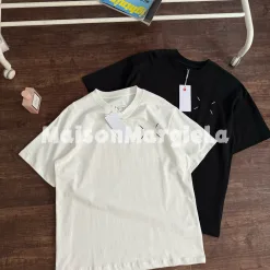 Premium Qualität Margiela Kurzarm Schwarz Baumwolle Druck Luxus