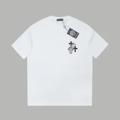 Hochwertige Chrome Hearts Kurzarm-Kollektion aus schwarzer Baumwolle