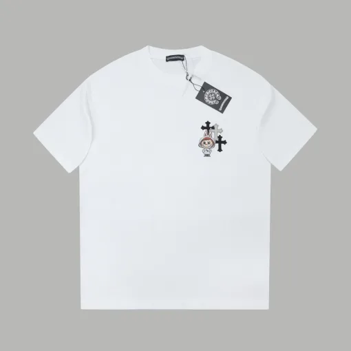 Hochwertige Chrome Hearts Kurzarm-Kollektion aus schwarzer Baumwolle