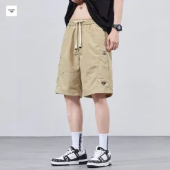 Premium Prada Shorts Schwarze Seide Atmungsaktive Kollektion