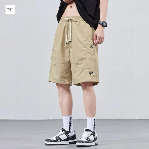 Premium Prada Shorts Schwarze Seide Atmungsaktive Kollektion