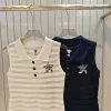 Bestseller Dior Weste Blau Strick Stickerei Luxus