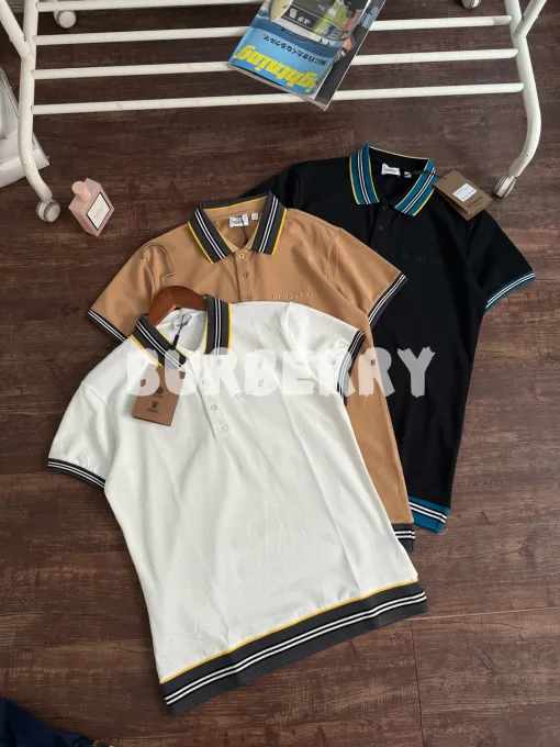 Premium Qualität Burberry Kurzarm Weiß Baumwolle Klassischer Luxus