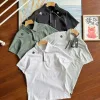 Premium Descente Kurzarm-Shirt aus weißer Baumwolle, atmungsaktiv