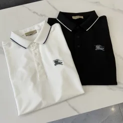 Hochwertiges Burberry Poloshirt Schwarz Classic Kollektion