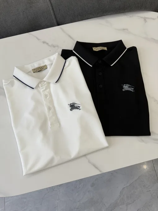 Hochwertiges Burberry Poloshirt Schwarz Classic Kollektion