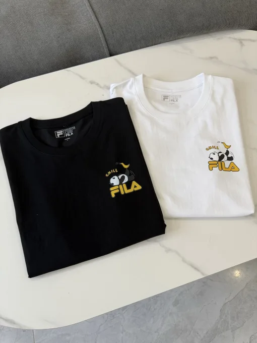 Hochwertiges Fila Kurzarmshirt im schwarzen Logo-Stil