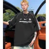 Hochwertiges Nike Kurzarmshirt im weißen Baumwolldruckstil