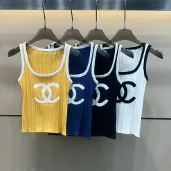 Premium Chanel Weste Gelber Strick Jacquard Stil