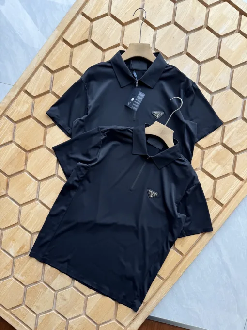 Hochwertige Prada Kurzarm Schwarz Nylon Elegant Luxus