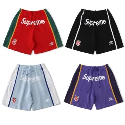 Hochwertige Supreme Shorts in Schwarz, Strick-Patchwork-Stil