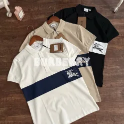 Hochwertiges Burberry Kurzarmhemd aus weißer Baumwolle im klassischen Stil